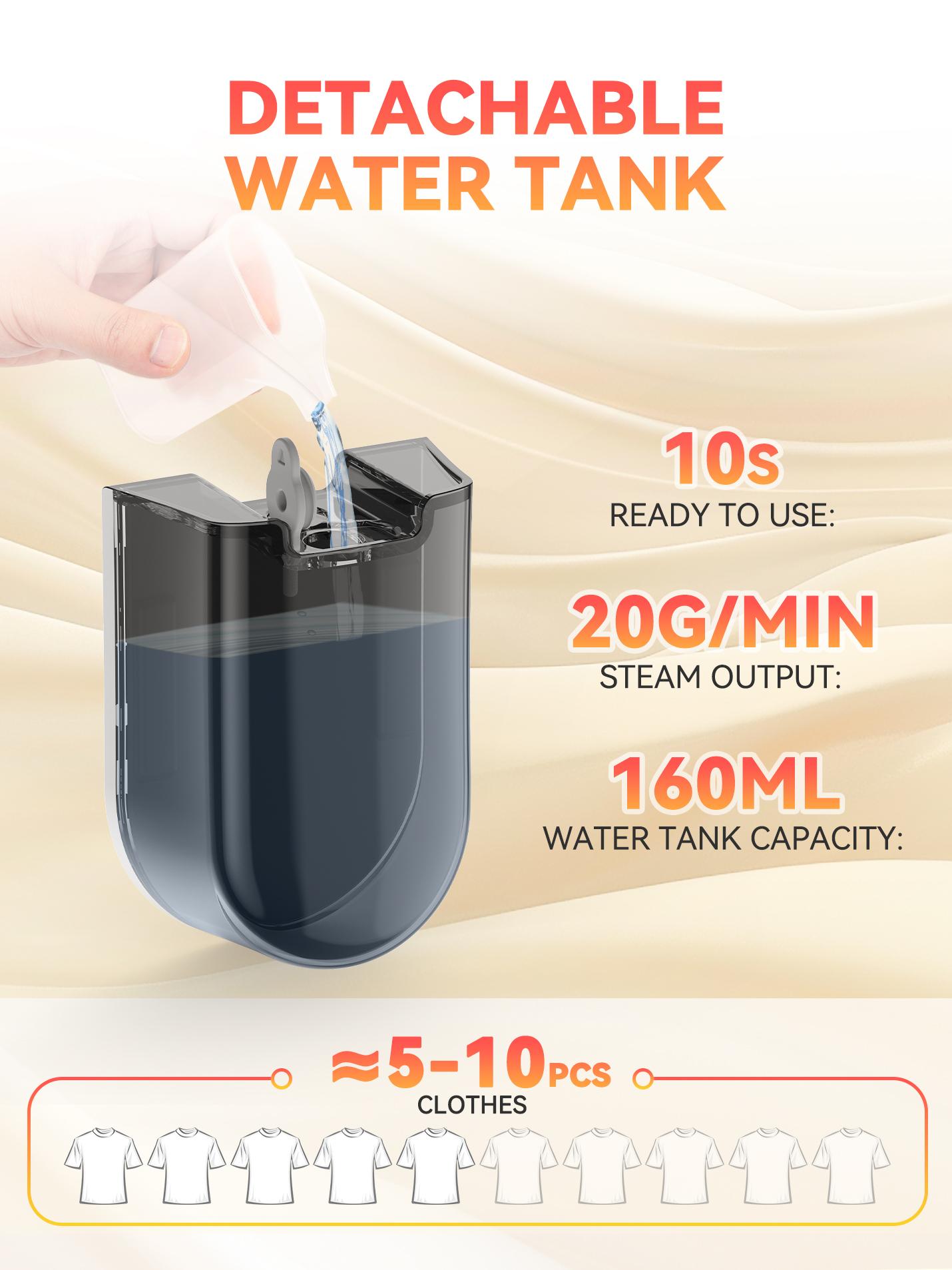 Portable Handheld Steamer for Clothes,10s Heat Up,1200W Steamer ＆ Iron 2 In 1,160ml Capacity Travel Size Garment Steamer,Large Ceramic Heat Panel for 110V~120V Only