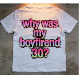 Love My Boyfriend T Shirt Casual Cotton Gift for Celebrating Relationship Black Crew Neck Top for Men and Women