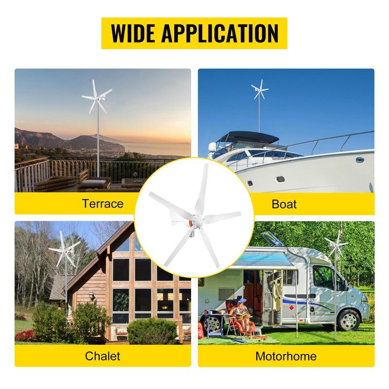 VEVOR Wind Turbine Generator, 12V/AC Wind Turbine Kit, 500W Wind Power Generator With MPPT Controller 5 Blades Auto Adjust Windward Direction Suitable for Terrace, Marine, Motor Home, Chalet, Boat VEVOR Wind Turbine Generator, 12V/AC Wind Turbine Kit, 500W Wind Power Generator With MPPT Controller 5 Blades Auto Adjust Windward Direction Suitable for Terrace, Marine, Motor Home, Chalet, Boat