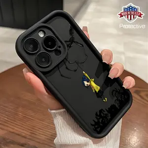 Trendy C-Coraline Phone Case Design Compatible with Iphone Models 16, 15, 14, 13, 12, 11 Pro Max, Mini, XR, XS, X, Plus, Featuring a Soft TPU Back for Drop Protection.