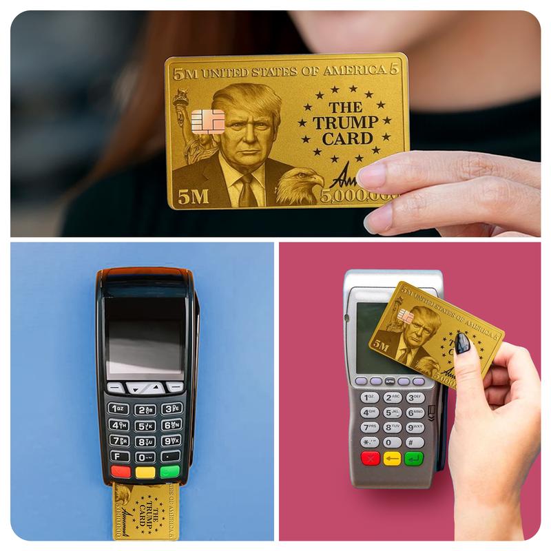 Trump 5 Million Dollar Gold Card - Card Stickers - 4 Card Skins for Credit, Debit & Other Cards - Air Release Channels, No Impact on Card Use
