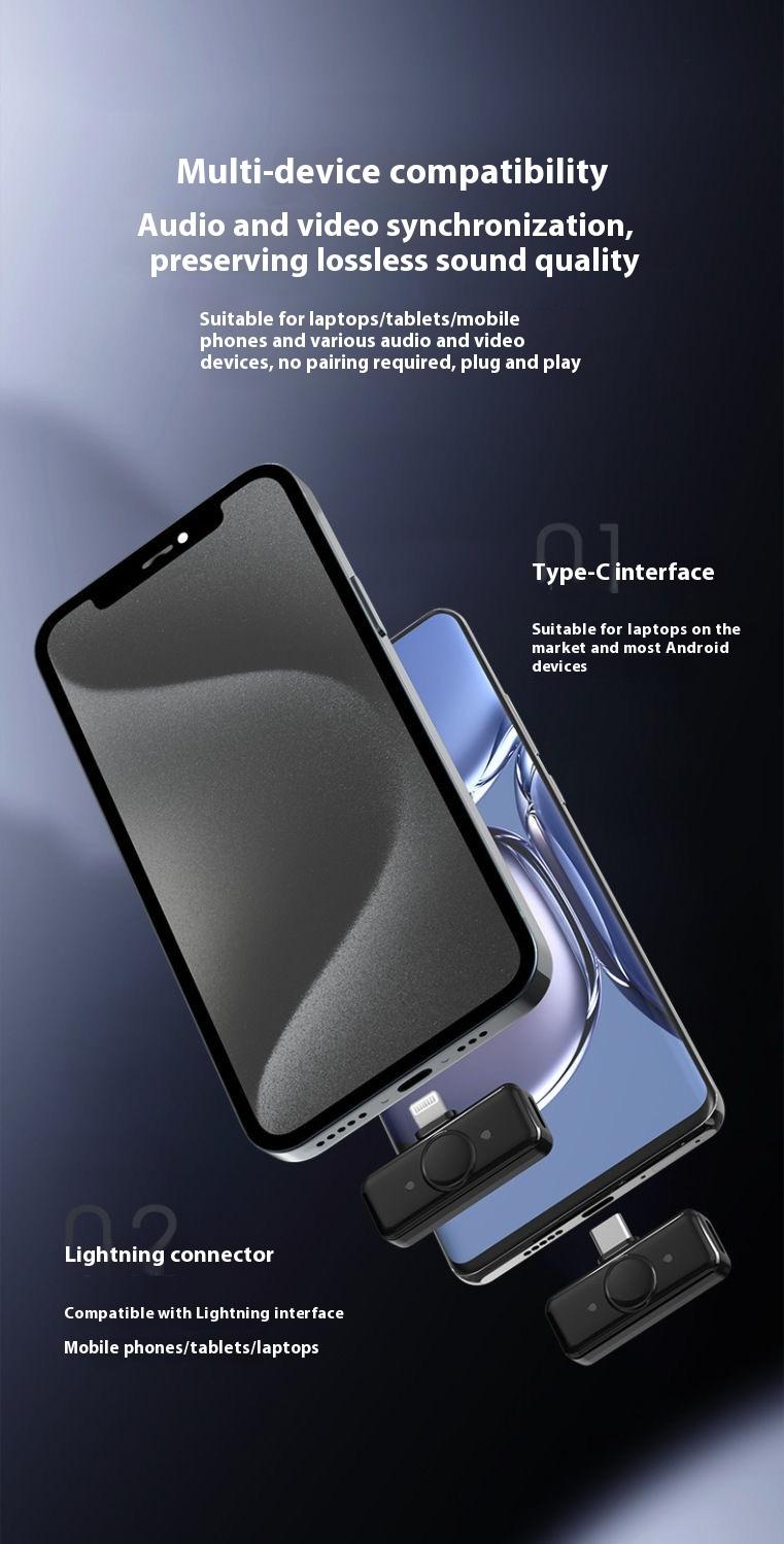 Wireless Lavalier Microphone for iPhone iPad AndroidWith Charging Case Audio Smartphone AudioSmartphone Portable Noise Cancellation Clip LapelReceiver Equipment Device Recording Usb Wearablewireless microphone streaming equipment。Black Friday