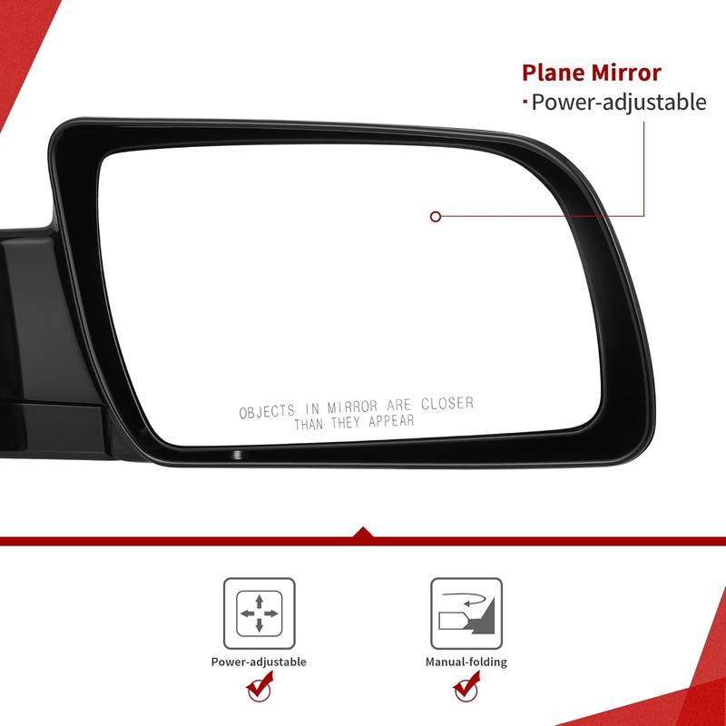 【Springtok】YITAMOTOR Right/Left Passenger Side Mirror Compatible with GMC 1988-1999 C/K 1500 2500 3500,1992-1999 Suburban 1500 2500, 1995-2000 Tahoe, Tow Mirror with Power Adjustment Manual Folding