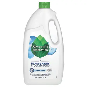 Seventh Generation Dishwasher Detergent Gel, Free & Clear, 2.62 lb (1.19 kg)