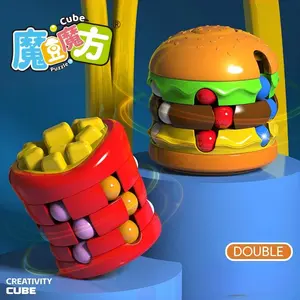 MINISO Hamburger Fries Fidget Spinner Rubik's Cube- Stress Relief Toy, Puzzle Fidget Toys for  Adults, Stress Relief Sensory Toys