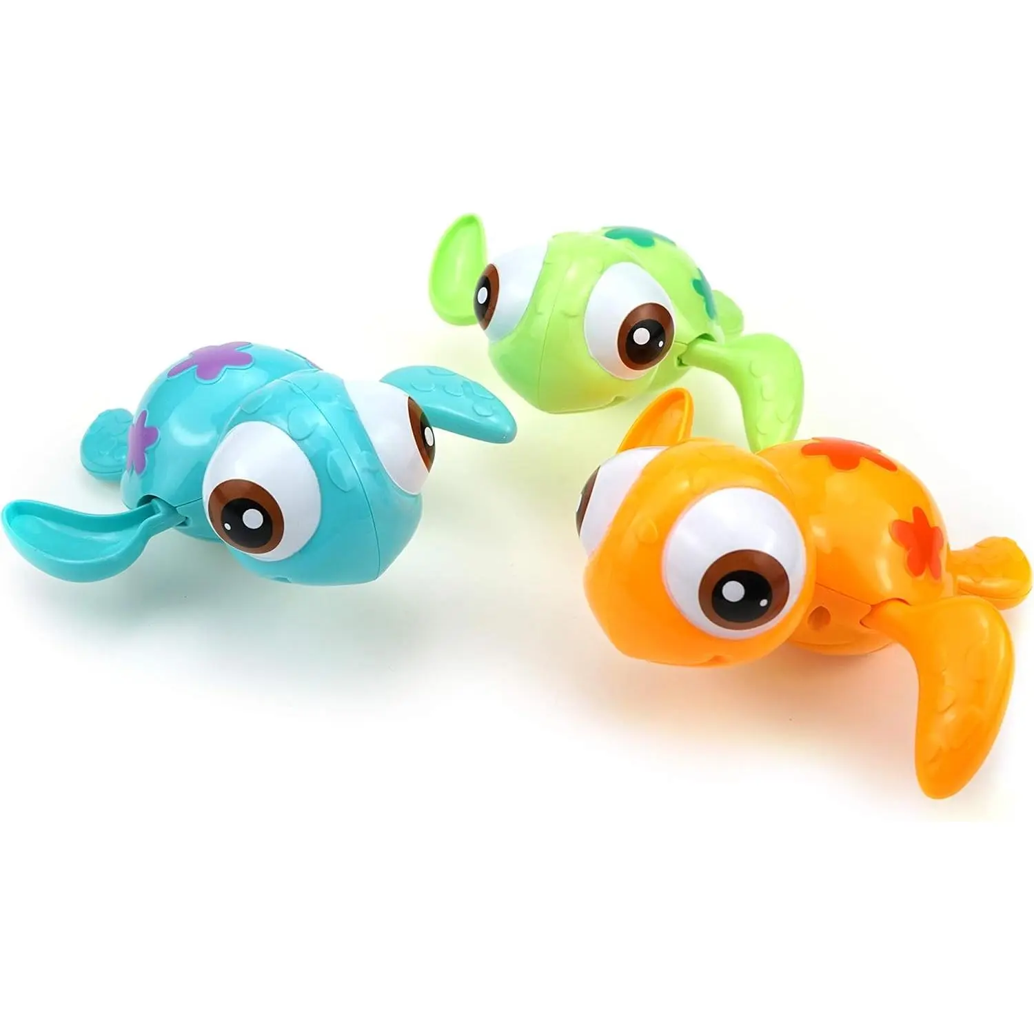 Little Bessn Unisex 3pcs Wind-Up Swimming Sea Turtle Bath Toys - Baby-Safe, No-Battery, Mold-Free, Anti-Rust Interactive Toy for Kids 18M+, Wind-Up Play