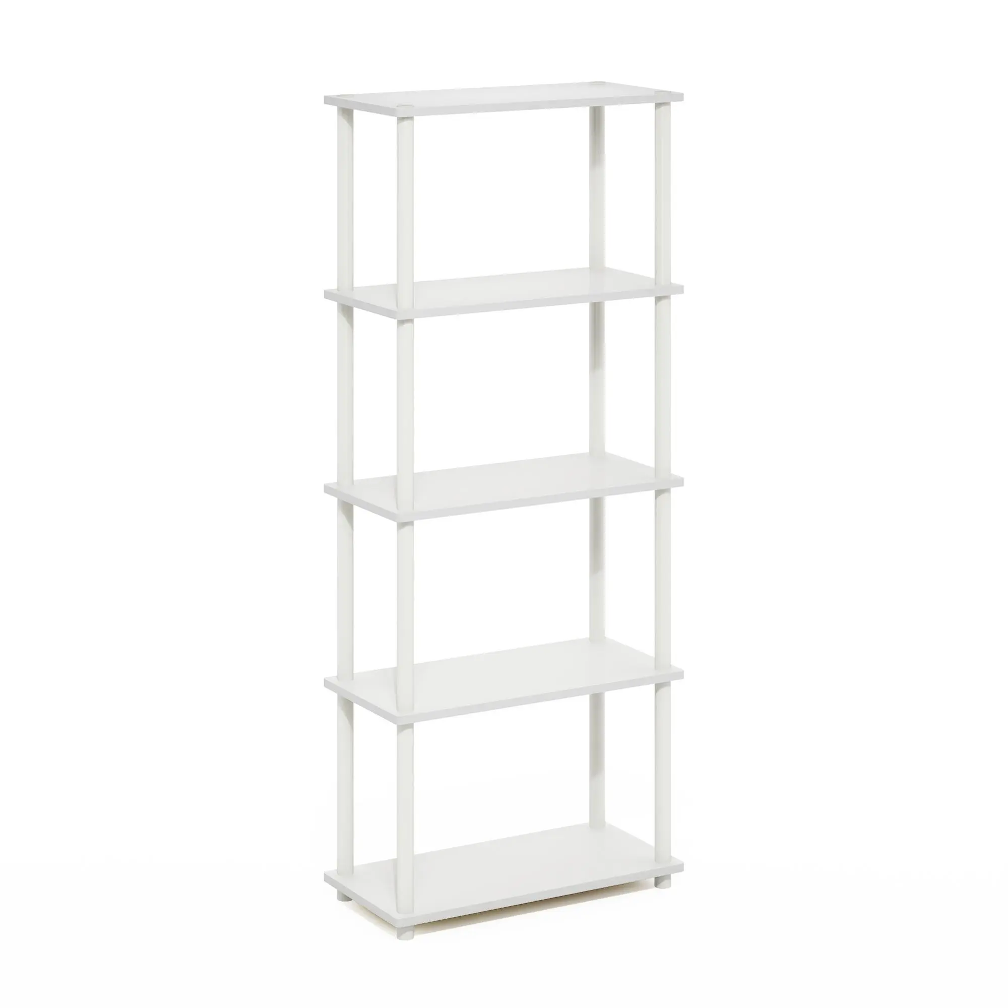 TURN-N-TUBE Storage Shelves, 5-Tier Book Shelf, Corner Shelf, Toolless Open Shelves, for Organization and Storage, Living Room