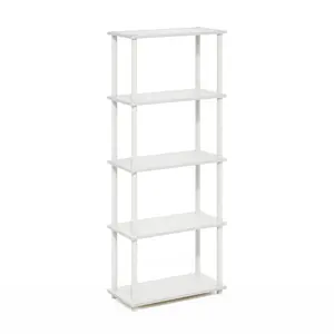 TURN-N-TUBE Storage Shelves, 5-Tier Book Shelf, Corner Shelf, Toolless Open Shelves, for Organization and Storage, Living Room