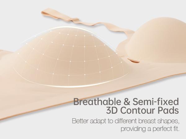 OEAK Women Wireless Jelly Bras Water Drop Hollow Breathable Seamless Push Up Full Coverage Supportive Womens V Neck Bralettes Everyday Bra