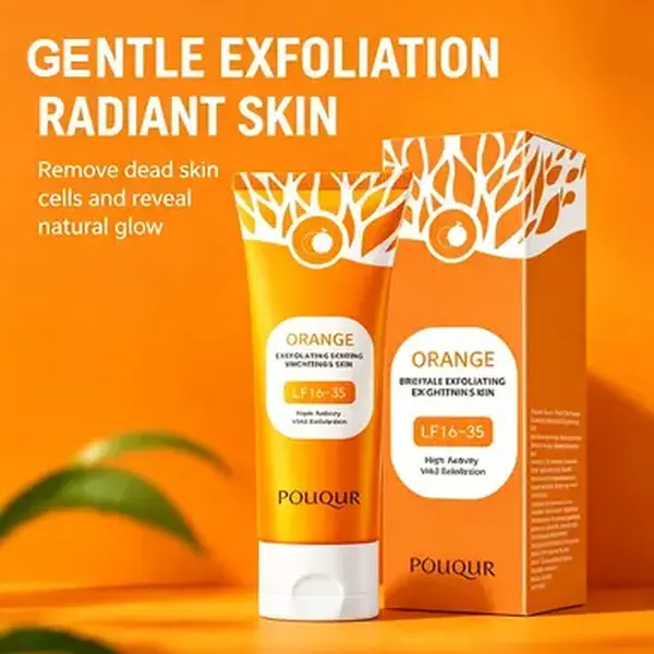 Orange Exfoliating Care Gel - Natural Hydrating Face & Body Cleanser, Soft Gentle Nourishing Skin Smoother (Beauty & Personal Care Body Peel)