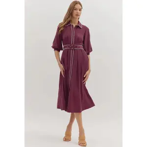 Romantic Plum Midi Dress