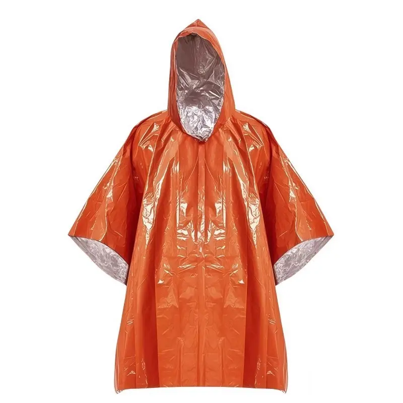 Thermal Rain Poncho, Unisex Full Body Cover for Camping & Hiking - Lightweight, Waterproof Survival Gear with Anti-Hypothermia Protection for Warmth on Rainy Days, Rain Suit