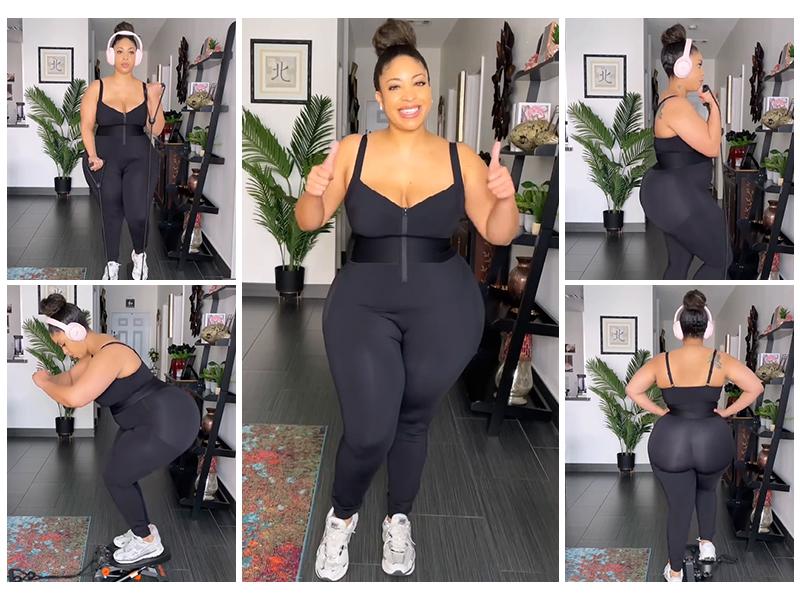 Shapellx AirSlim ElasticFuse Zipper Shaping Jumpsuit Waist band Tummy bridle Workout Outfit Womenswear Shapewear Bodysuit One-piece Yoga Suit Stylish Activewear