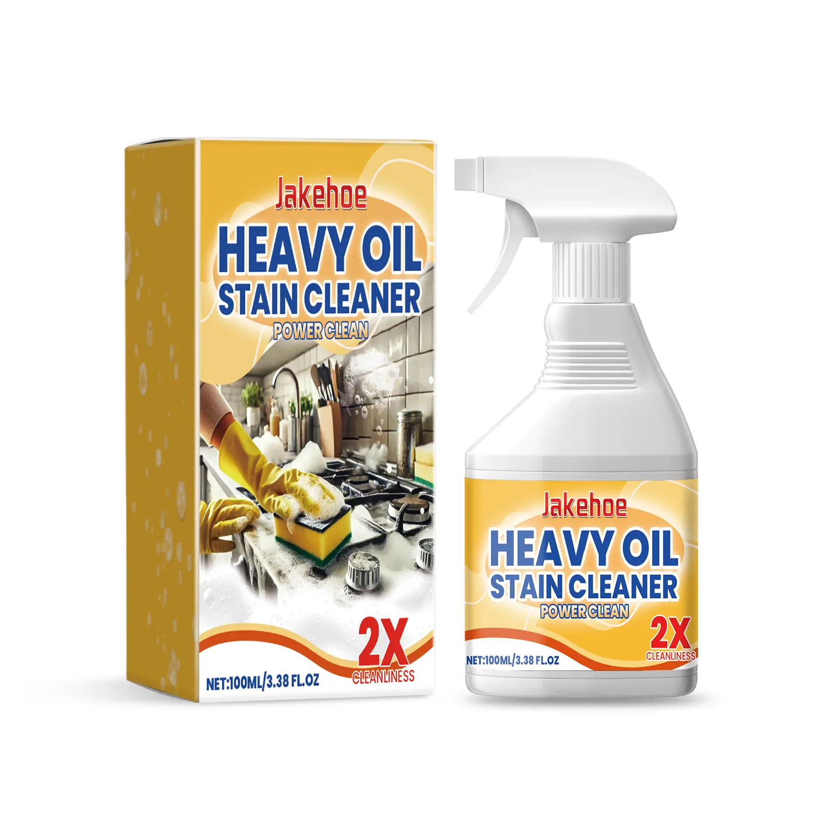 Jakehoe Heavy-Duty Kitchen Cleaning Product, Effective Stain Removal Household Spray - Oven Cleaner, Chemical Degreaser for Range Hoods, Stoves, Kitchenware