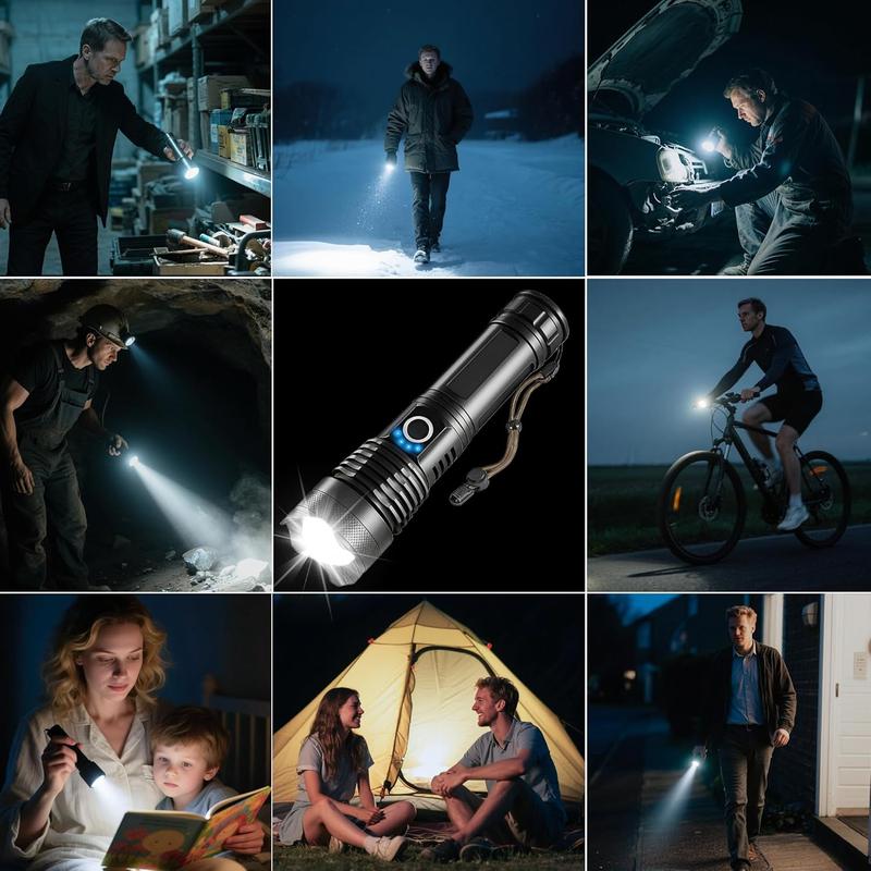 Rechargeable LED 90,000 High Lumens Flashlights,2 Pack Super Bright Flash Light with Cob,3 Modes Waterproof Powerful Flashlight for Home,Camping