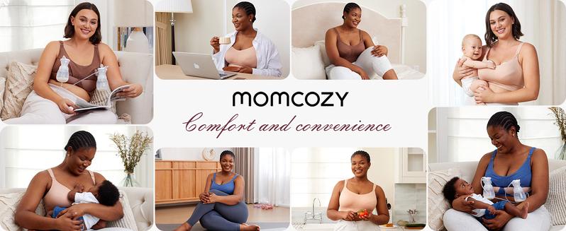 Momcozy Lycra Pumping Bra Hands Free, HF055 Fixed Padding Pump Bra for Enhanced Shape, Comfort Support Pumping & Nursing Bra in One maternity  undies