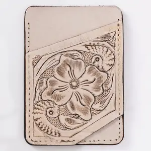 American Darling Card Holder Hand Tooled Genuine Leather | Business Credit