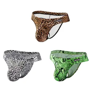 BELY Leopard Print Men's Bikini Triangle Underwear Activewear Swimming