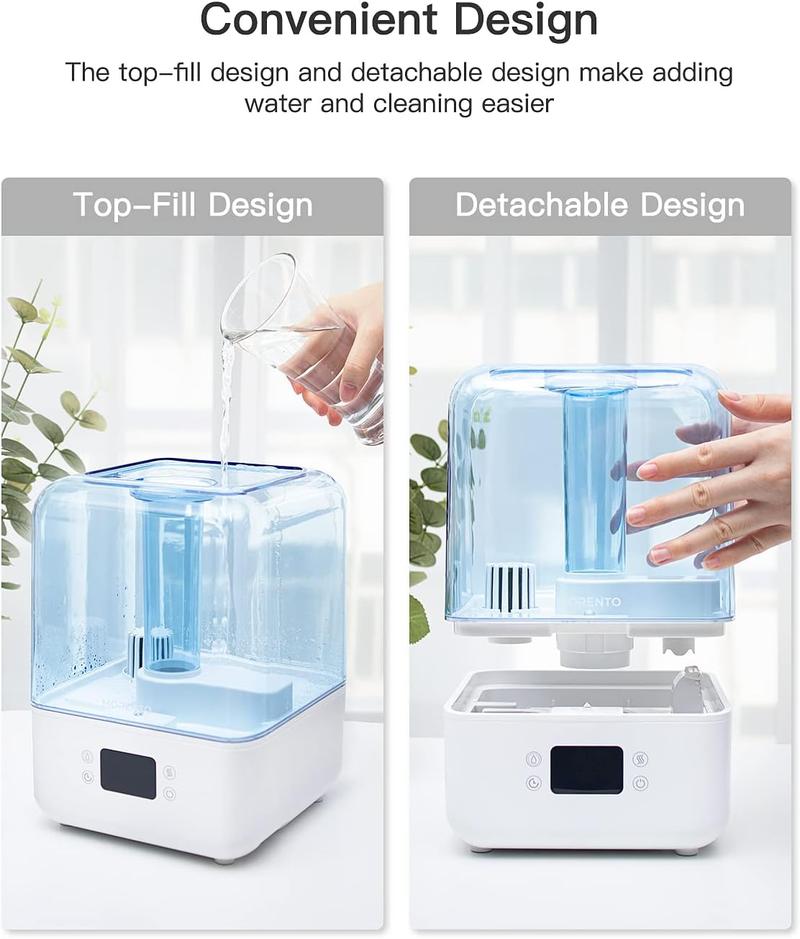 Chivalz 4L&6L Humidifier & Air Purifier with Top-Fill Design, Remote Control, Cool Mist Humidifier with 360° Nozzle, 2-IN-1 Oil Diffuser for Bedroom, Home, Baby Nursery & Plants, Household Appliances#TikTokShopBlackFriday