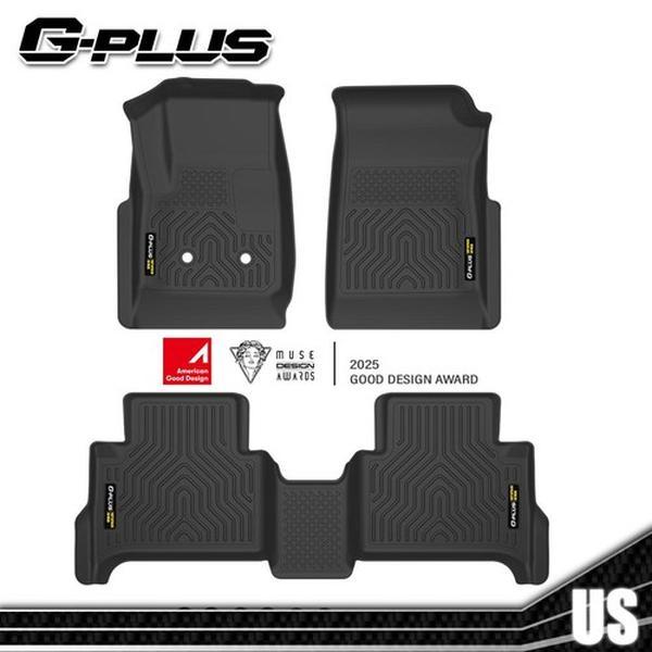 G-PLUS Floor Mats Compatible with Chevy Colorado Crew Cab 2015-2022,Fit GMC Canyon Crew Cab 2015-2022 All Weather Full Cover Protection TPE Car Floor Cargo Liners Accessories Black