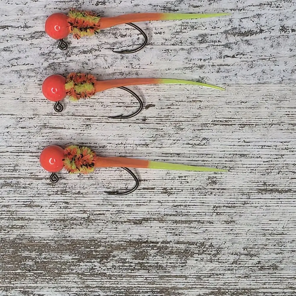 Orange Flare Wedge Tail Artificial Fishing Lure, Multi-Color Fishing Accessory, Effective Tool for Outdoor Sports