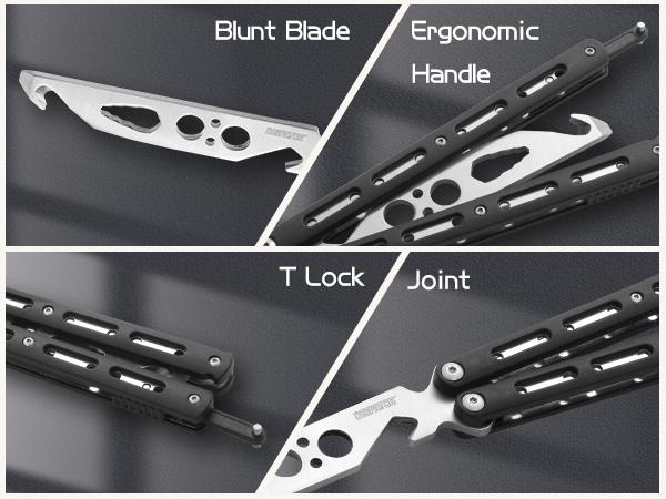 Safe Butterfly Trainer Balisong for Beginners, Unsharpened Stainless Steel Blade & Lightweight ABS Handle, Learn Flipping Tricks Fast, Cool Cosplay Prop & EDC Practice Tool, Orange & Black & Red Safe Butterfly Trainer Balisong for Beginners, Unsharpened Stainless Steel Blade & Lightweight ABS Handle, Learn Flipping Tricks Fast, Cool Cosplay Prop & EDC Practice Tool, Orange & Black & Red