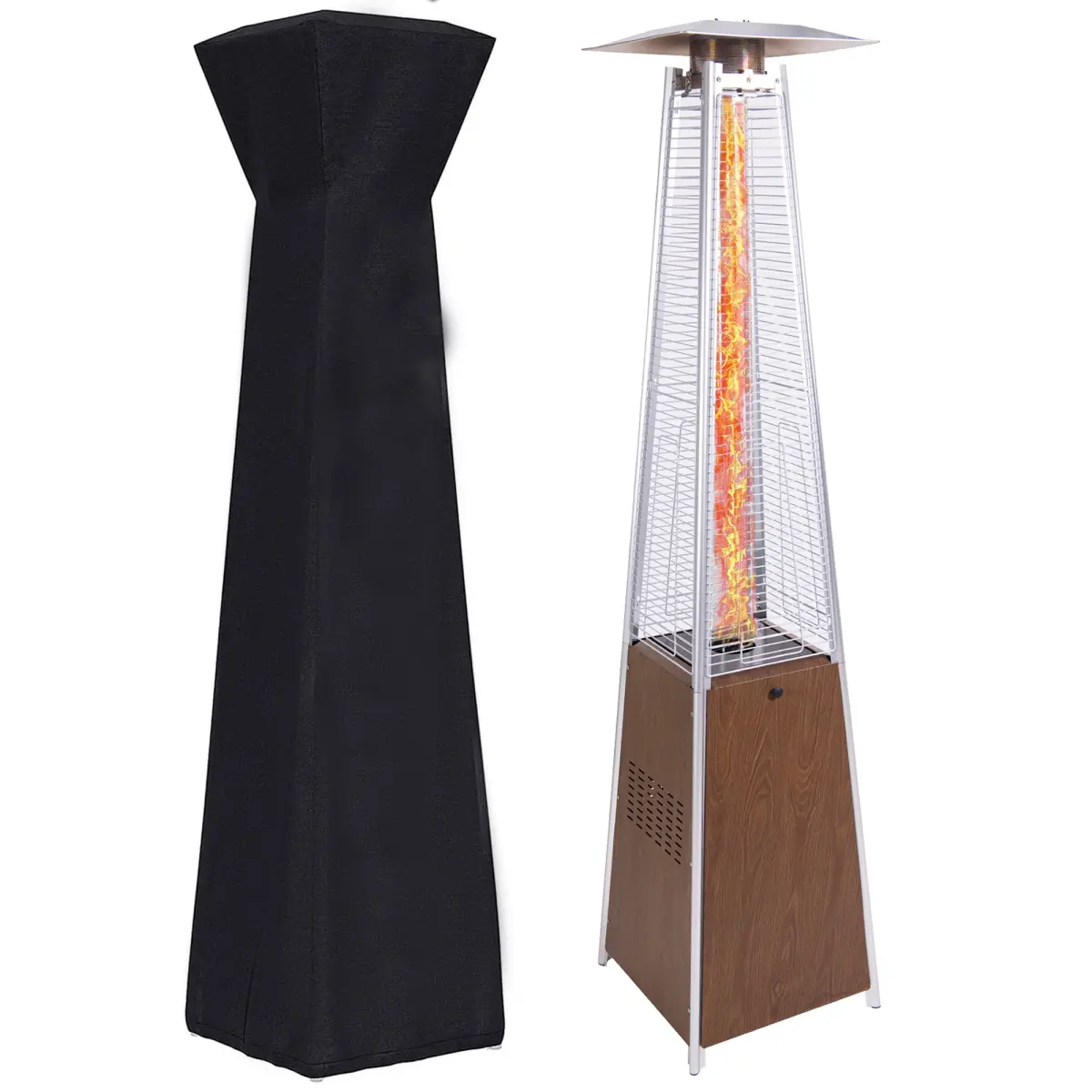 Patio Heater 48,000 BTU Outdoor Heaters for Patio Propane with Detachable Wheels, Protective Cover, Outdoor Terrace Garden Poolsid Commercial Residential
