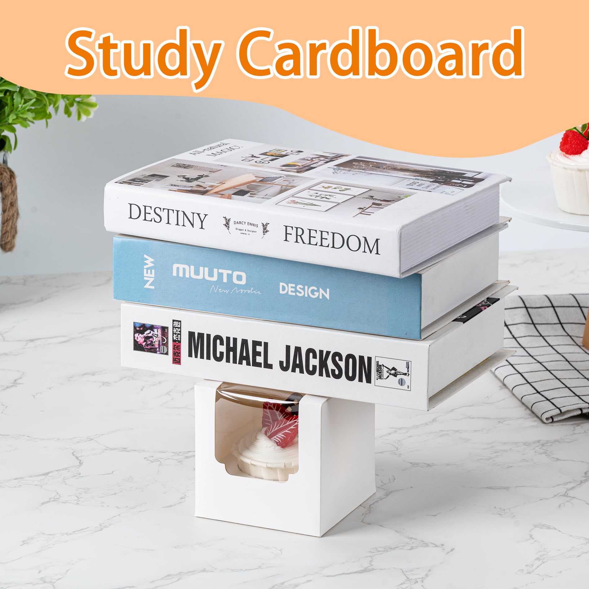 Individual Cupcake Containers, Cupcake Boxes with Window, Food Grade Cupcake Holders with Inserts, Stackable Deep Cupcake Carrier Easy Transport and Presentation