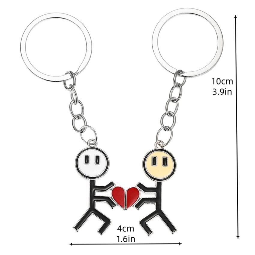 2pcs  Matching Heart Keychains Gift for Couples & Best Friends,Family,To Express Love