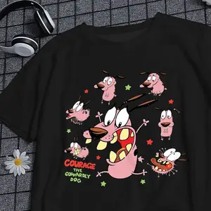 Courage the Cowardly Dog T-Shirt, Nostalgia 2D Print T-Shirt, Cartoon Network Shirt, Gifts for Cartoon Fans #Courage #theCowardlyDog #CartoonNetwork #NostalgiaCore #GraphicTee #StreetwearUS