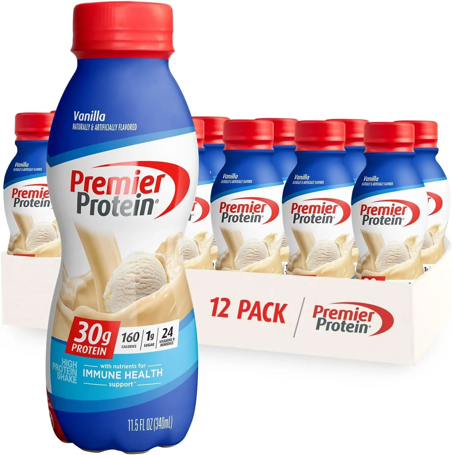 Shake, Vanilla, 30g Protein, 1g Sugar, 24 Vitamins & Minerals, Nutrients to Support Immune Health 11.5 fl oz, 12 Pack Mothers Day