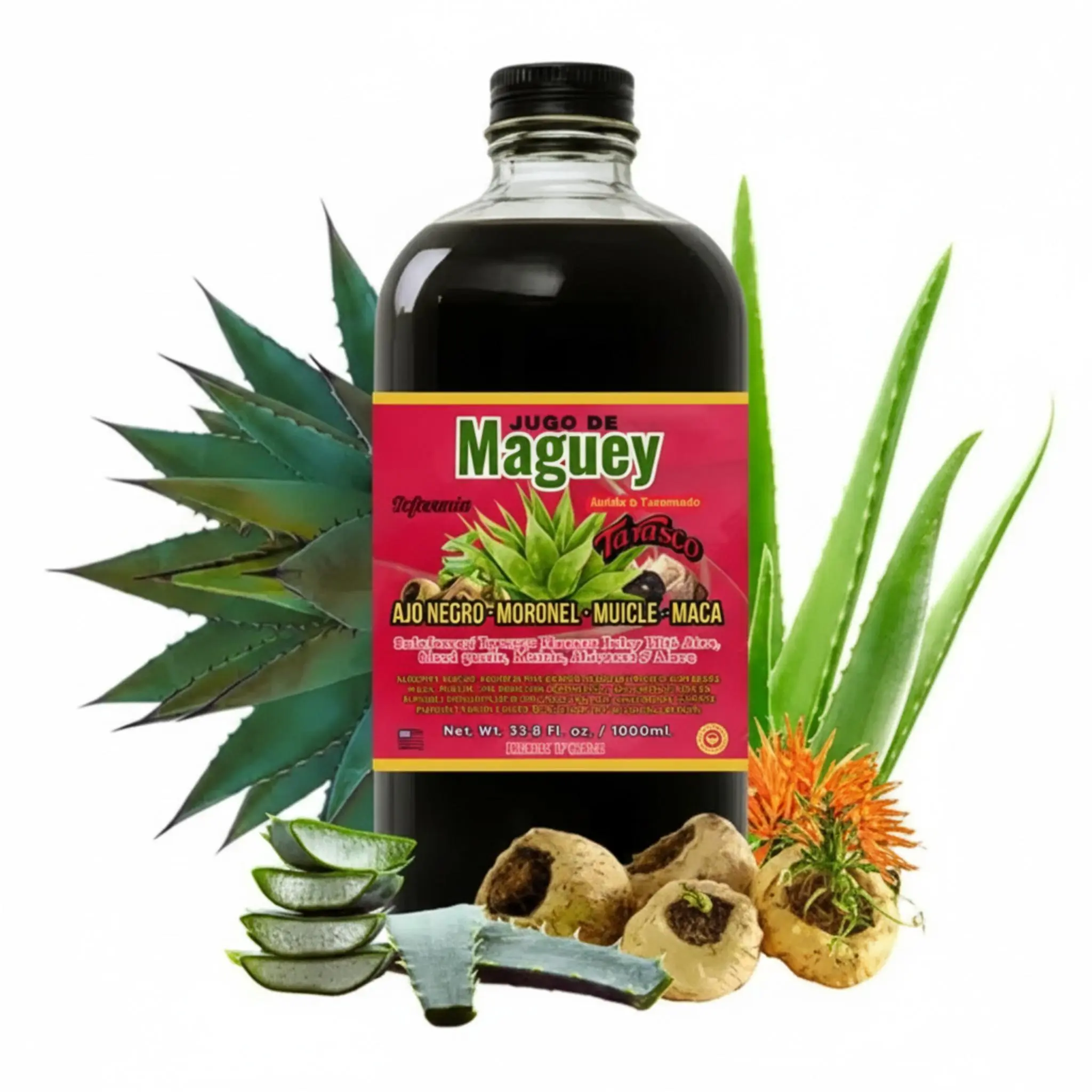 Kurandero Maguey Jugo de Maguey con Muicle, Maca & Black Garlic – 1 Liter