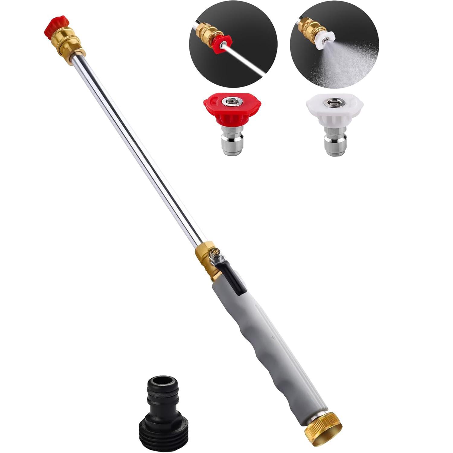 Jet Nozzle Power Washer for Garden Hose, Includes 2 High-Pressure Nozzles and Quick Connectors | Hydro Jet High Pressure Washer Tools