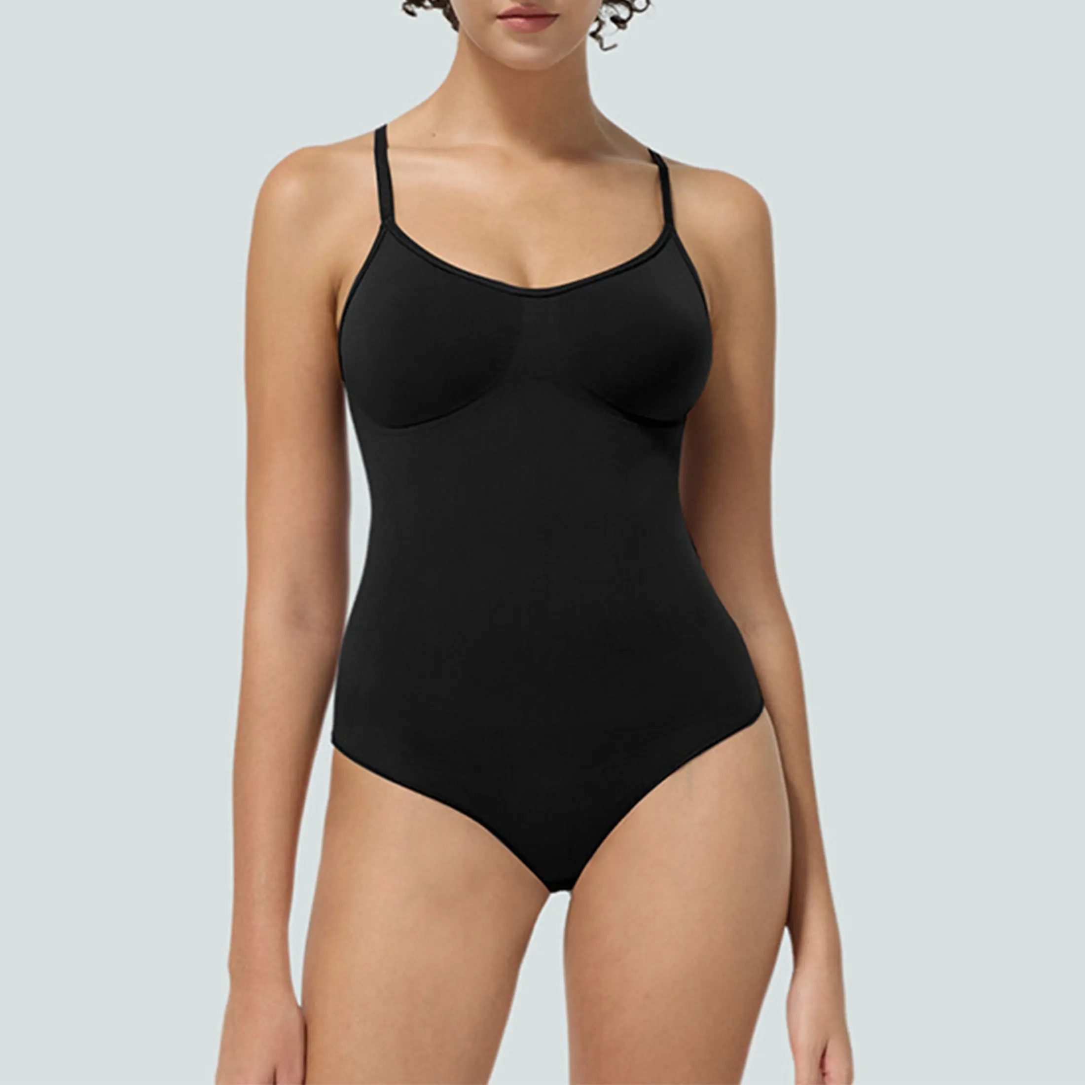 Women'sComfortable Sleeveless Bodysuit Spaghetti Strap Design for Casual Outfits Springfresh