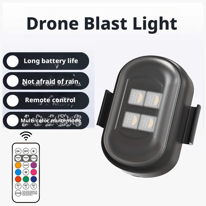 Wireless LED Strobe Light, USB Charging, IP65, Electric Vehicle Flash Aircraft Light, 7-Color Car Warning Light, Induction Universal Wireless Remote Control, Suitable for Cars, Motorcycles & UAVs
