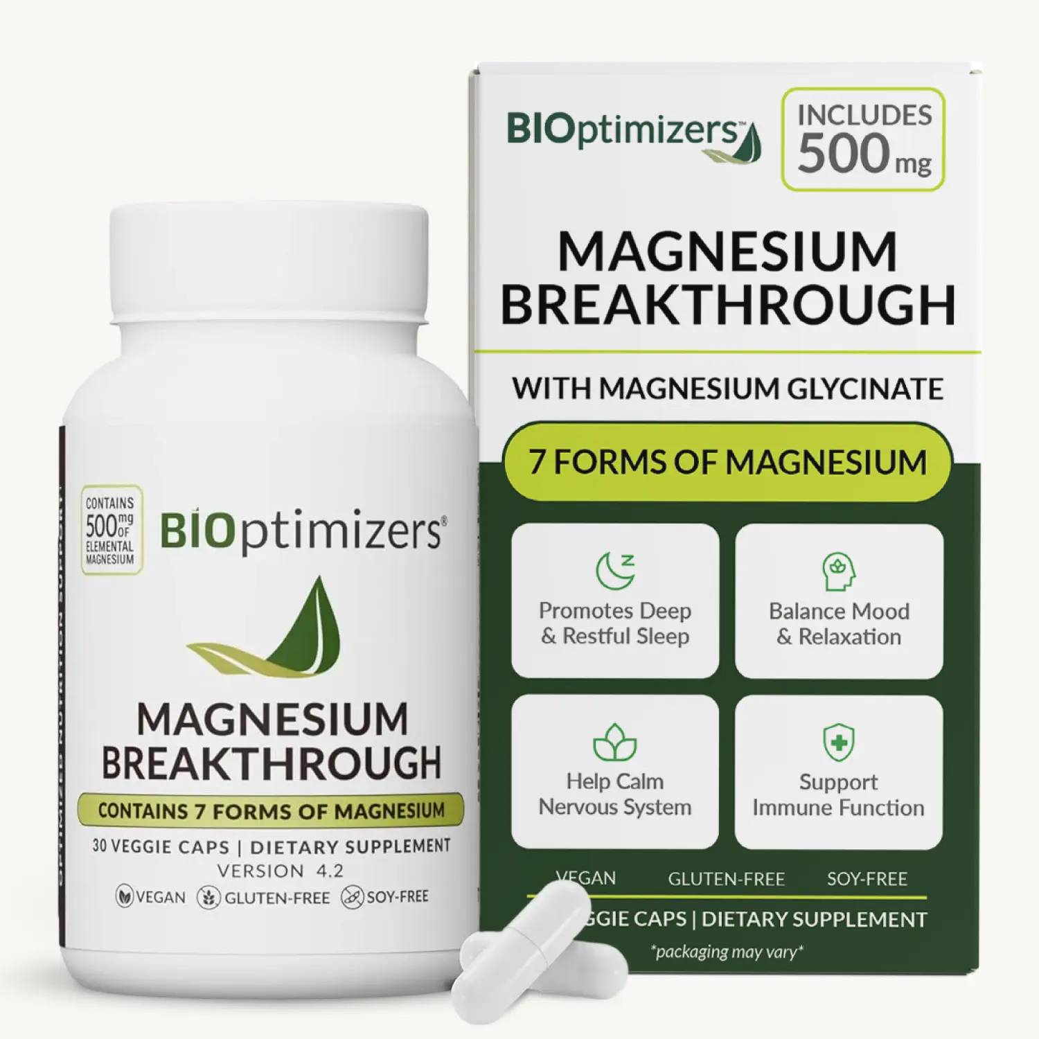 BiOptimizers Magnesium Breakthrough – 7 Forms of Full-Spectrum Magnesium (Glycinate, Malate, Citrate & More) for Sleep, Stress & Muscle Recovery, 365-Day Guarantee