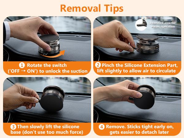 PUTARE Vacuum Magnetic Car Phone Holder Compatible with MagSafe, 360° Rotating Ultra-Strong Suction Cup Mount for Car/Vlog Shooting, Windshield/Dashboard/Wall Stand for All Phone Models, Carbon Fiber Coffee