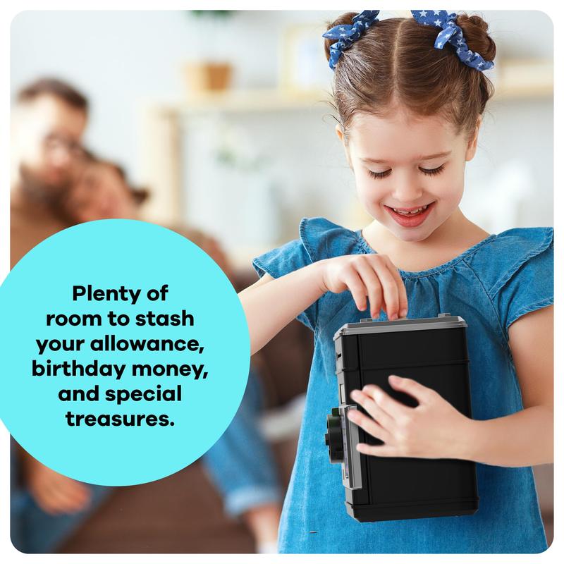 Piggy Bank for Boys Adults, Electronic ATM Coin Cash Bank with Password Code Lock and Auto Grab Bill Slot, Large Capacity Coin Bank Money Jar for Adults, Designed for All US Coins