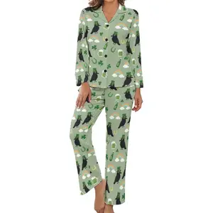 Women Long Sleeve Pajama Set Comfy Pjs Sets St Pup Tricks Day 2 Piece Lounge Set