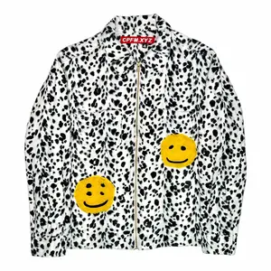 Cactus Plant Flea Market Leopard Zip Work Jacket Grey