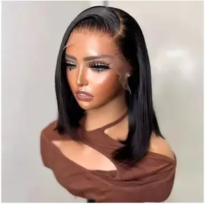 Bob Wig Human Hair 13x4 HD Lace Front BOB Wigs for Black Women Glueless Pre-Plucked Straight Human Hair with Natural Hairline and Deep Parting Space summerwins