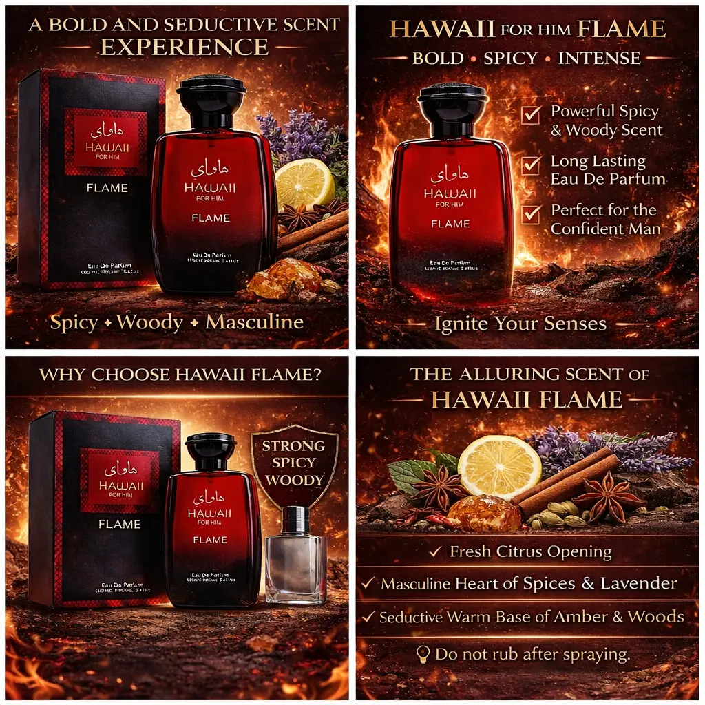Hawaii for Him Flame Cologne for Men 3.4oz/100ml Eau de Parfum