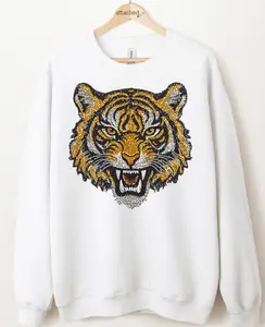 Faux Jewel Tiger Graphic Top