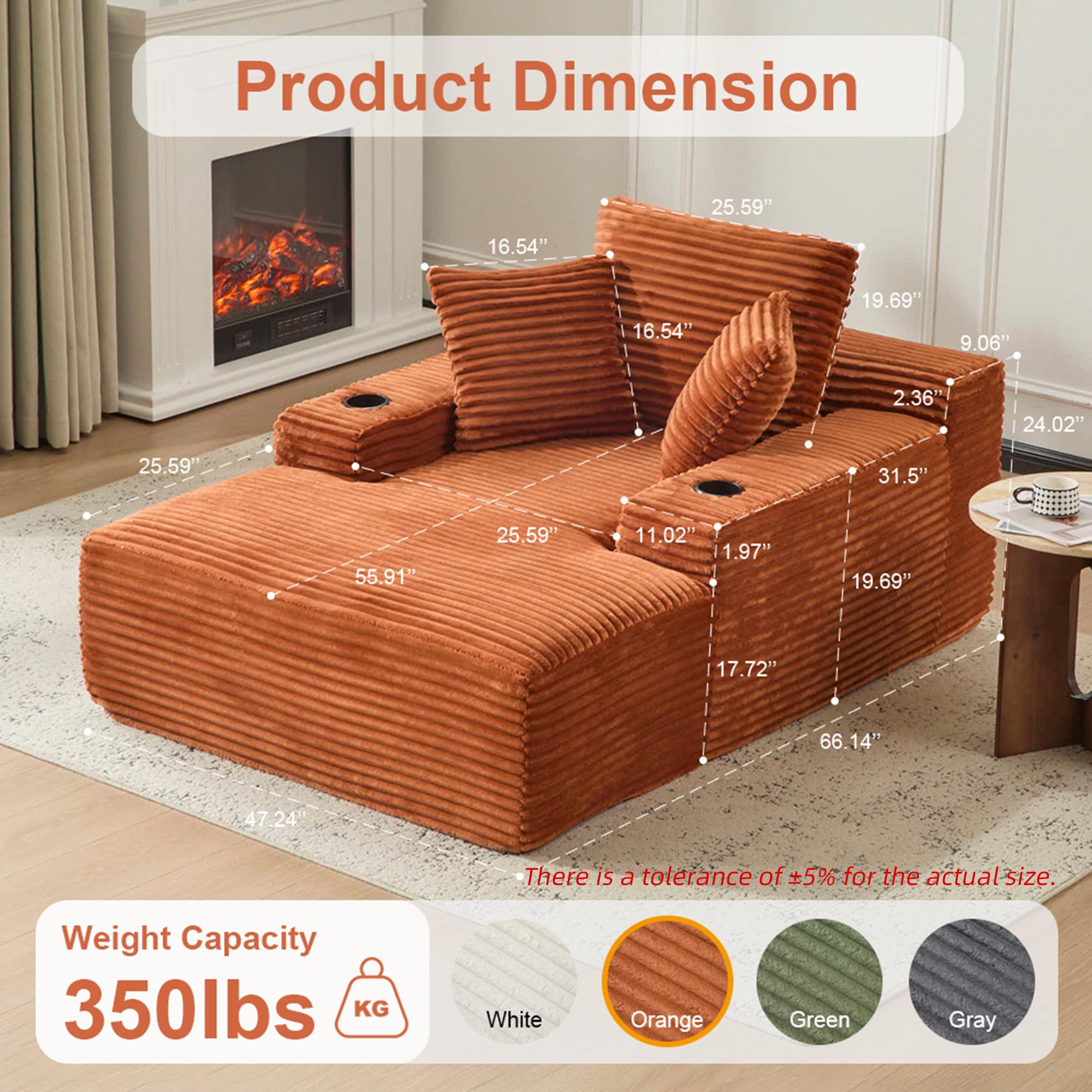 64" Oversized Boneless Cloud Couch Indoor, Plush Faux Fur Sleeper Sofa Couch Bed with 3 Pillows & Wide Armrest,Fluffy Comfy Cloud Sofa,Compression Foam Boneless Couch for Living Room,Bedroom, Reading chair, Sofa bed for single