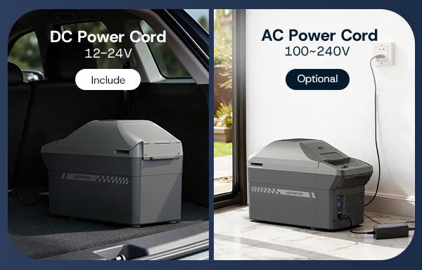 Upstreman car fridges 10QT/12QT Portable Electric Cooler & Warmer 12V Car Adapter Dual Cooling Heating Compact mini fridges with Shoulder Strap for Camping Travel Boat RV Refrigerator road trip AR09/AR11