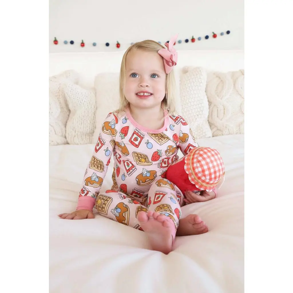 Sweet Stacks Two Piece Pajama Set | Pink