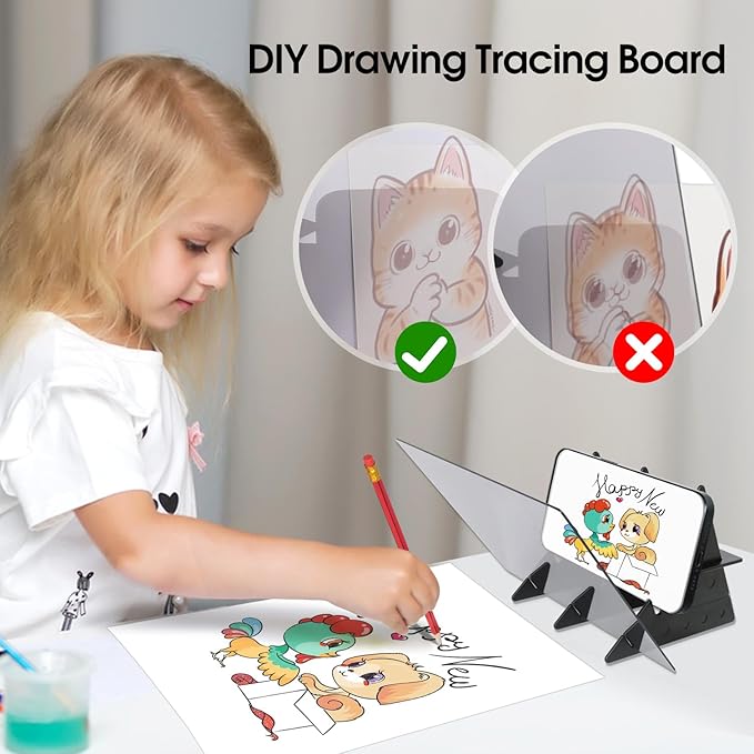 【FaddishDeal】Optical drawing board, portable optical wiring board, image layout, drawing projector, optical copy pad, easy to track drawing tool Art Supplies.