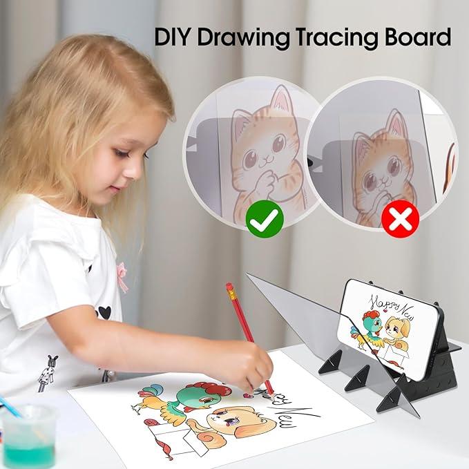 【FaddishDeal】Optical drawing board, portable optical wiring board, image layout, drawing projector, optical copy pad, easy to track drawing tool Art Supplies.
