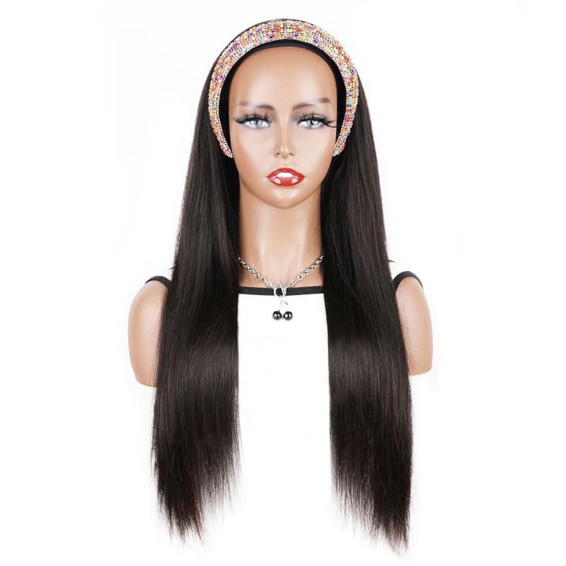 【Clearance】FORGIRL FOREVER 30inch Straight Headband Wig Easy Quick Install Wear Go Glueless Wig 100% Natural Color Human Hair Wigs For Women
