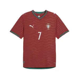 PUMA Mens Portugal 2026 Home Ronaldo Crew Neck Short Sleeve Authentic Replica Jersey Casual - Red